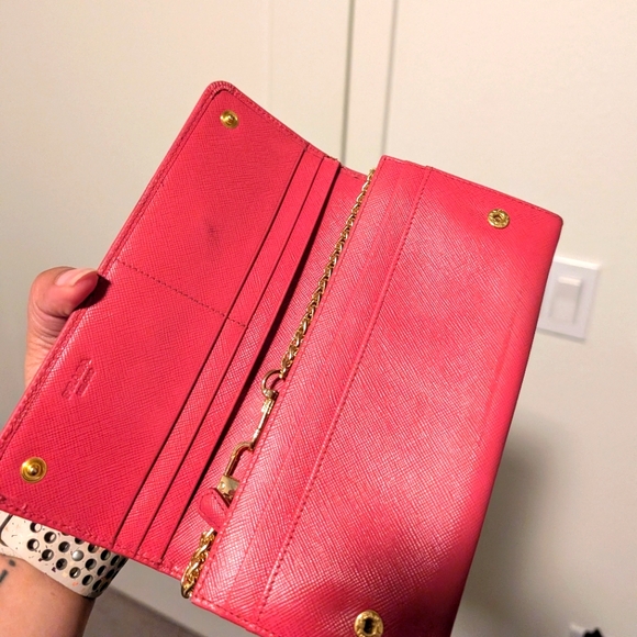 Pink Prada Wallet with Double Snap - Picture 4 of 13